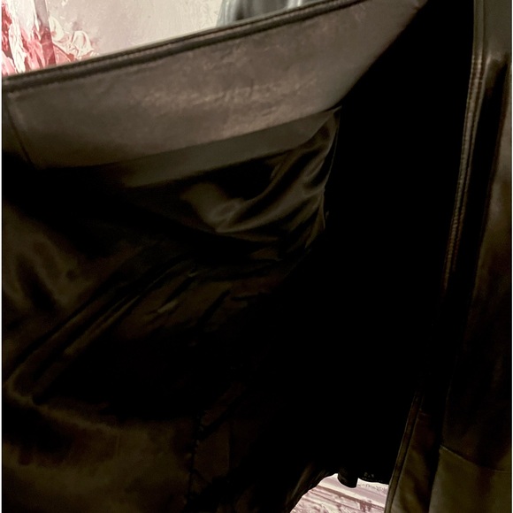 Swing/Vintage/Classic  Black Leather Coat By Cognac - Picture 15 of 16